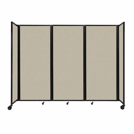Versare Room Divider 360 Folding Portable Partition 8'6" x 6'10" Sand Fabric 1182318